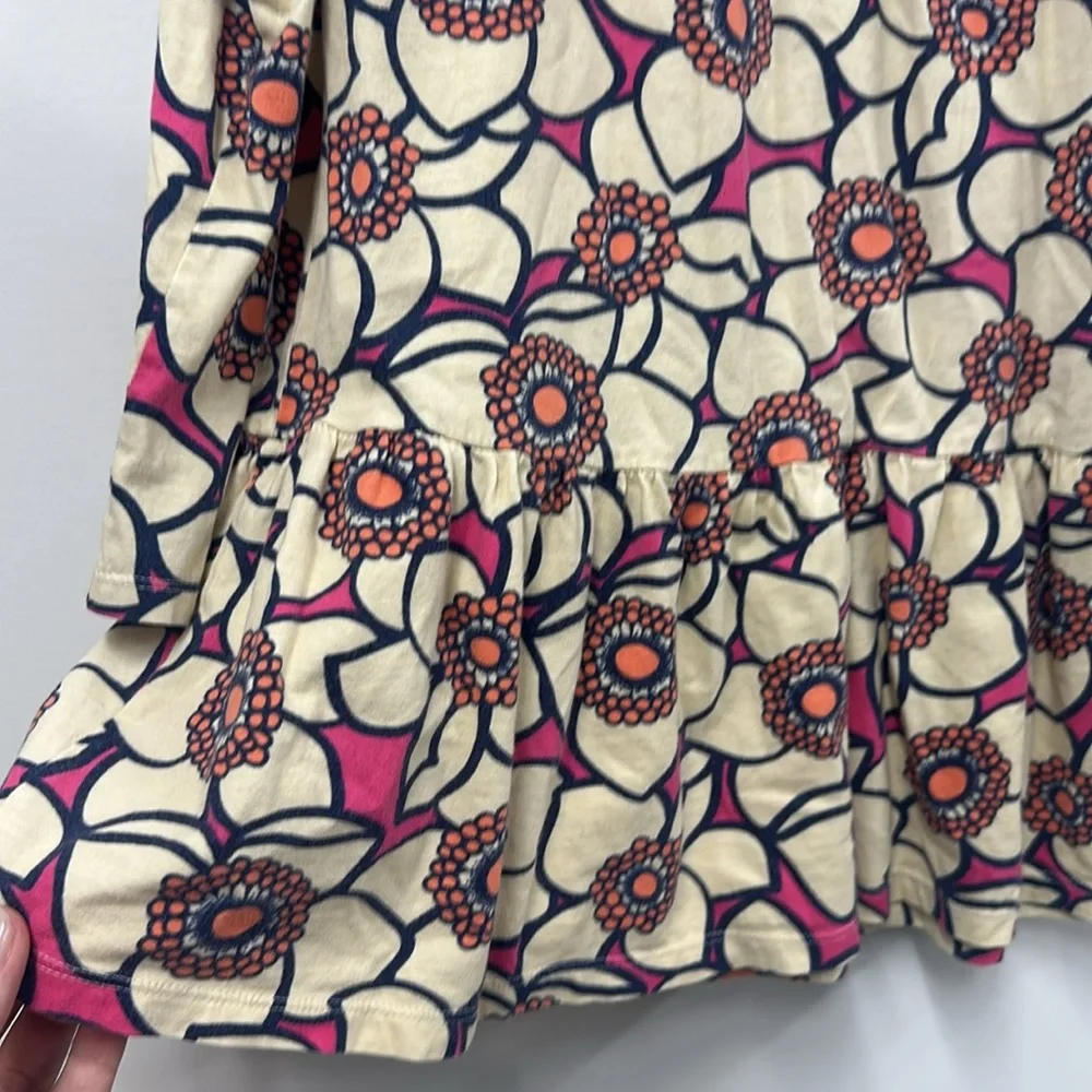Oshkosh girl pink cream orange floral long sleeve dress 8
